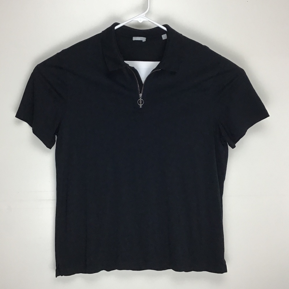 Vince mens short sleeve zip up polo shirt XL